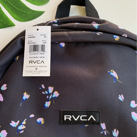 🌸NWT RVCA MULTIPLIED II BLACK FLORAL BACKPACK 🌸 - Picture 13 of 13